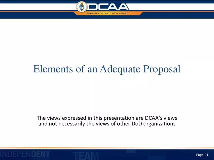 elements of an adequate proposal