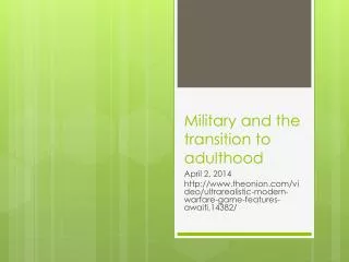 Military and the transition to adulthood