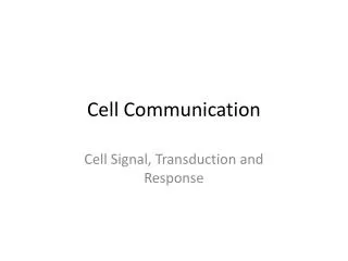 Cell Communication