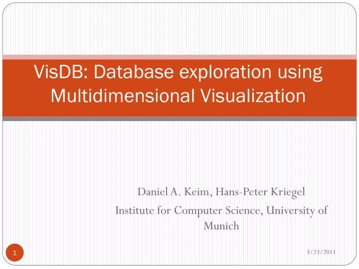 visdb database exploration using multidimensional visualization