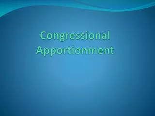 Congressional Apportionment