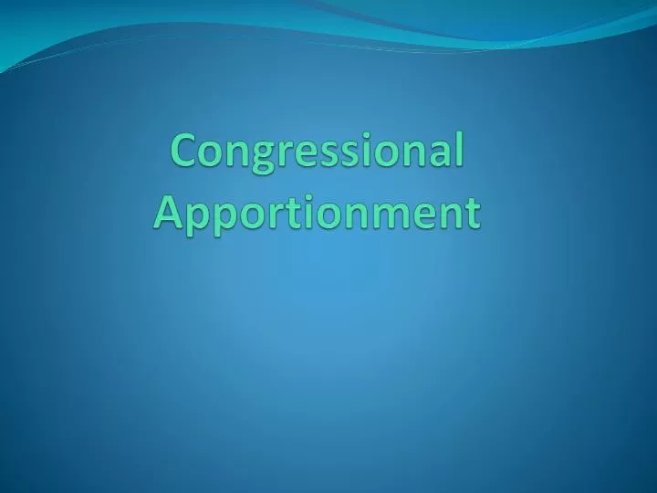 congressional apportionment