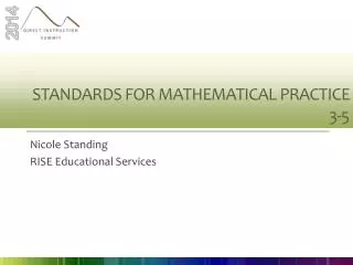 Standards for mathematical practice 3-5