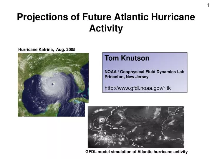 projections of future atlantic hurricane activity