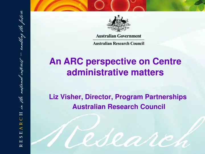 liz visher director program partnerships australian research council