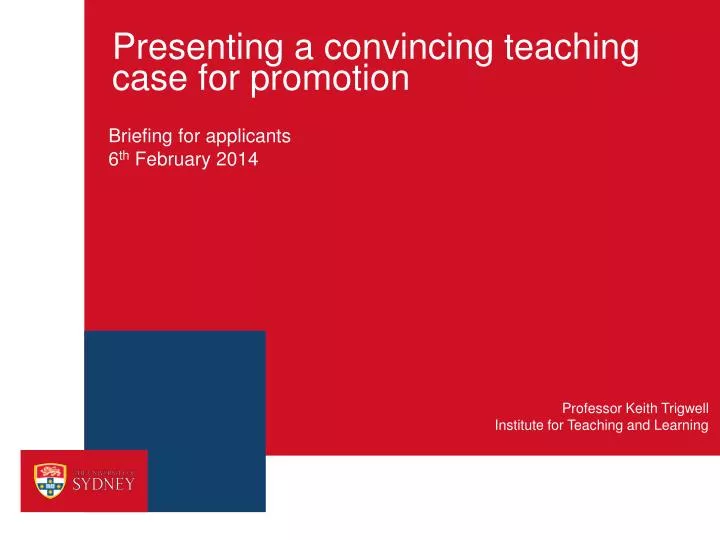 presenting a convincing teaching case for promotion