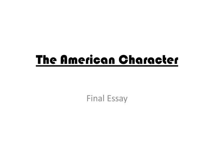 the american character