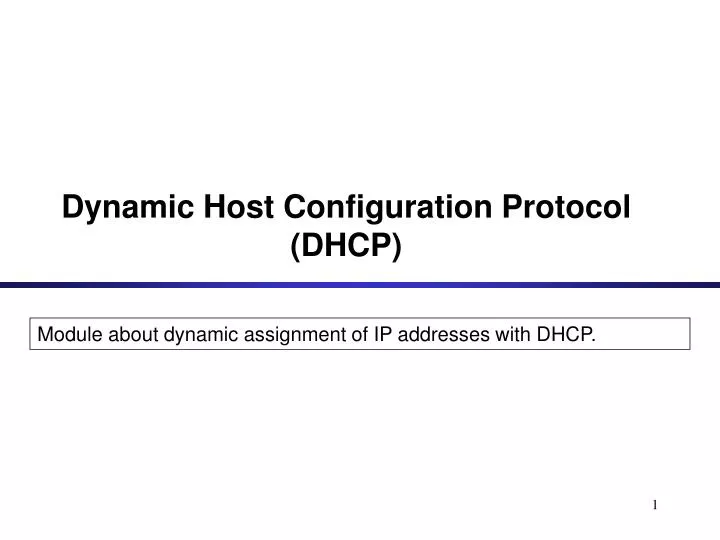 dynamic host configuration protocol dhcp