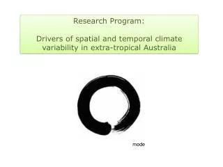 Research Program: Drivers of spatial and temporal climate variability in extra-tropical Australia