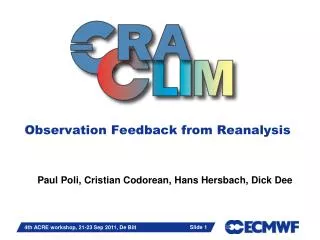 Observation Feedback from Reanalysis