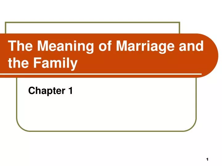 the meaning of marriage and the family