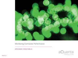 Monitoring Contractor Performance