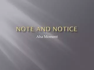 Note and Notice