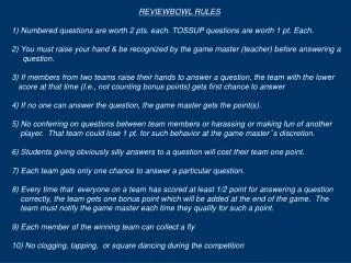 REVIEWBOWL RULES