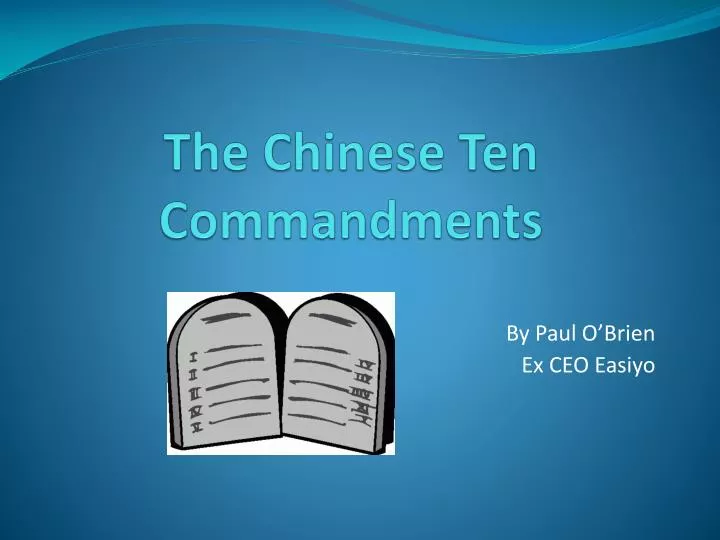 the chinese ten commandments