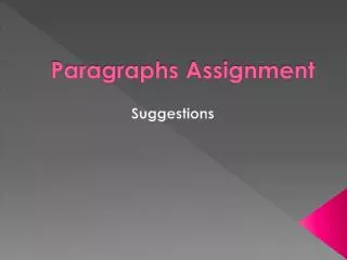 Paragraphs Assignment