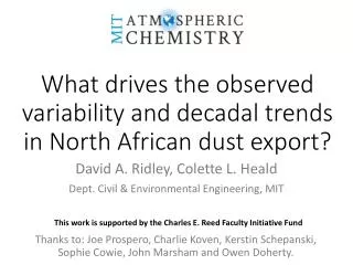 What drives the observed variability and decadal trends in North African dust export?