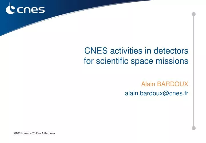 cnes activities in detectors for scientific space missions