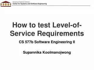 How to test Level-of-Service Requirements