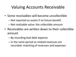 Valuing Accounts Receivable