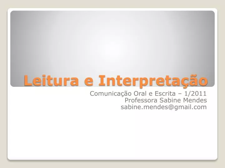 PPT - TGI047 - Leitura e Formação do Leitor PowerPoint Presentation, free  download - ID:5952090