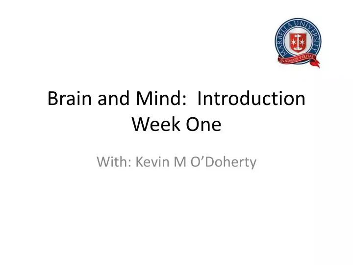 brain and mind introduction week one