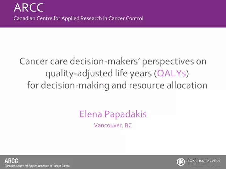 arcc canadian centre for applied research in cancer control