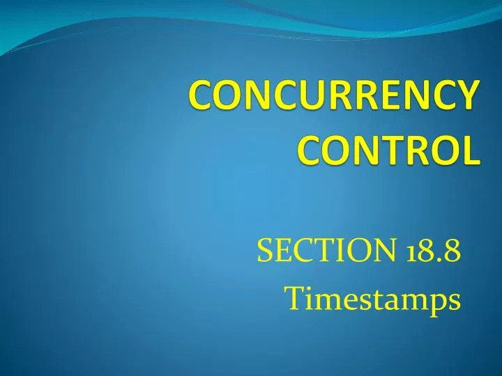 concurrency control