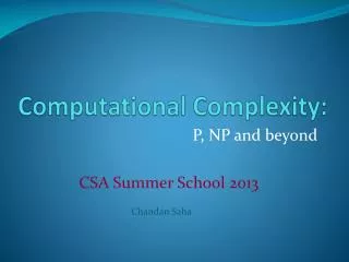 Computational Complexity: