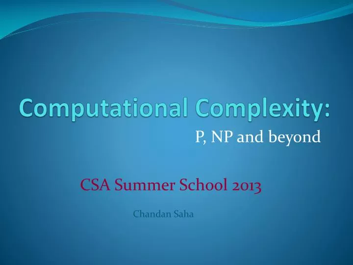 computational complexity