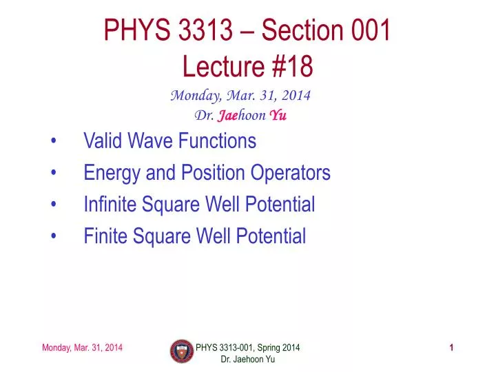 phys 3313 section 001 lecture 18