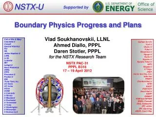 Vlad Soukhanovskii, LLNL Ahmed Diallo, PPPL Daren Stotler, PPPL for the NSTX Research Team