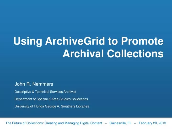 using archivegrid to promote archival collections