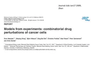 Journal club Jun17 2009, Zhen