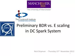 Preliminary BDR vs. E scaling in DC Spark System