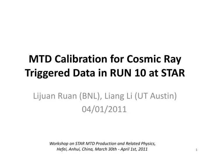 mtd calibration for cosmic ray triggered data in run 10 at star