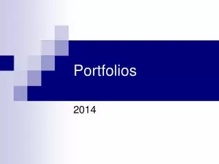 Portfolios