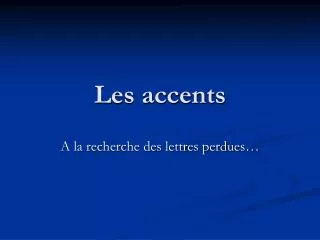 Les accents