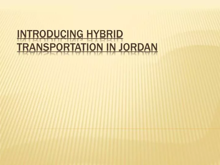introducing hybrid transportation in jordan