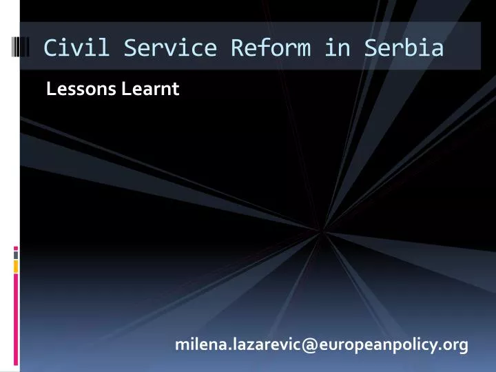 civil service reform in serbia