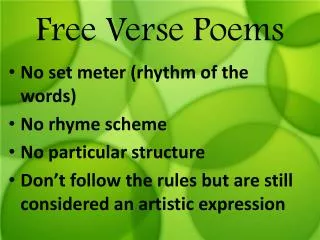 Free Verse Poems
