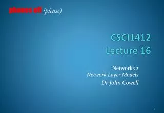 CSCI1412 Lecture 16