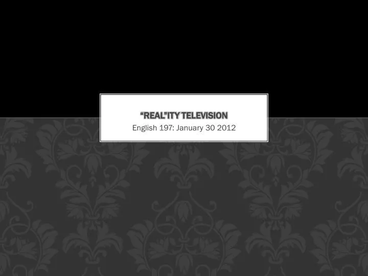 real ity television