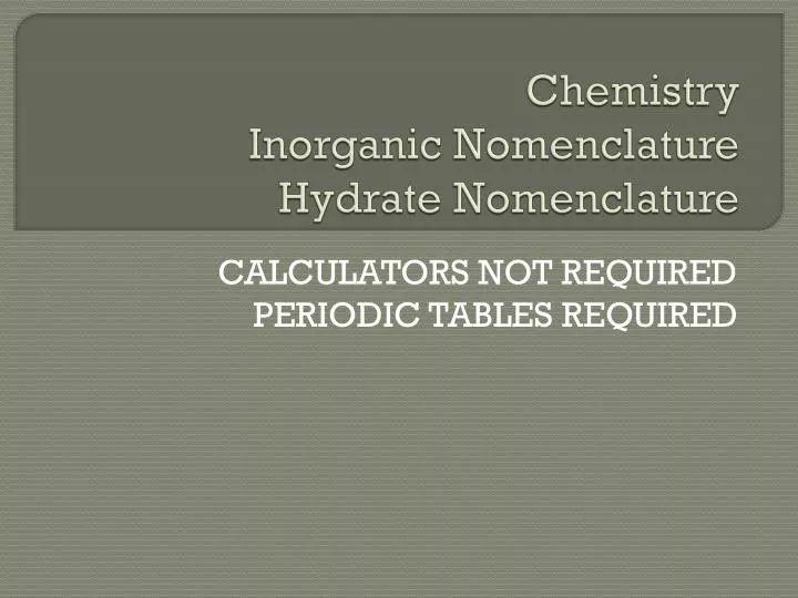 chemistry inorganic nomenclature hydrate nomenclature