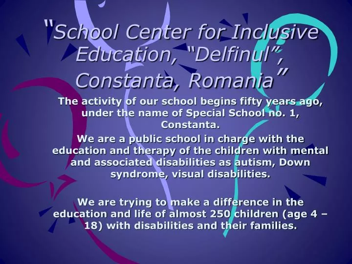 school center for inclusive education delfinul constanta romania