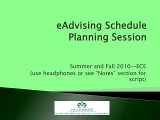 eAdvising Schedule Planning Session