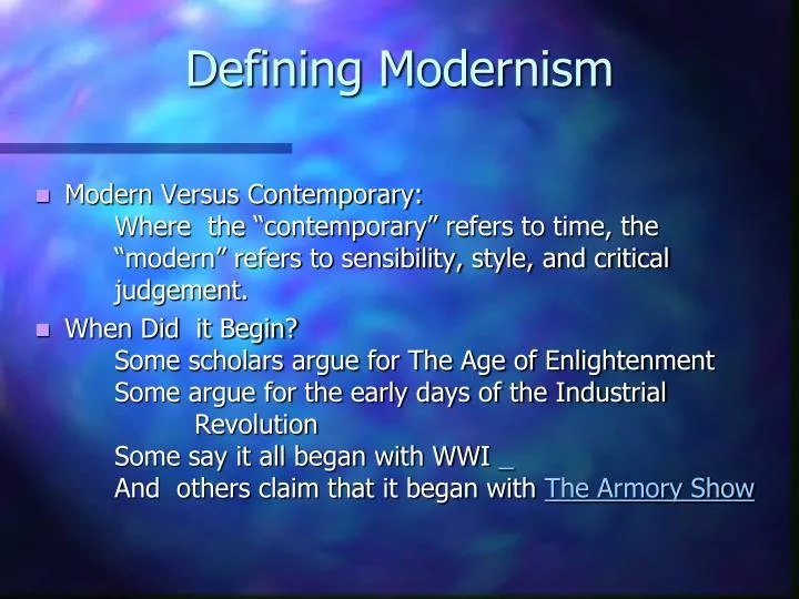 defining modernism