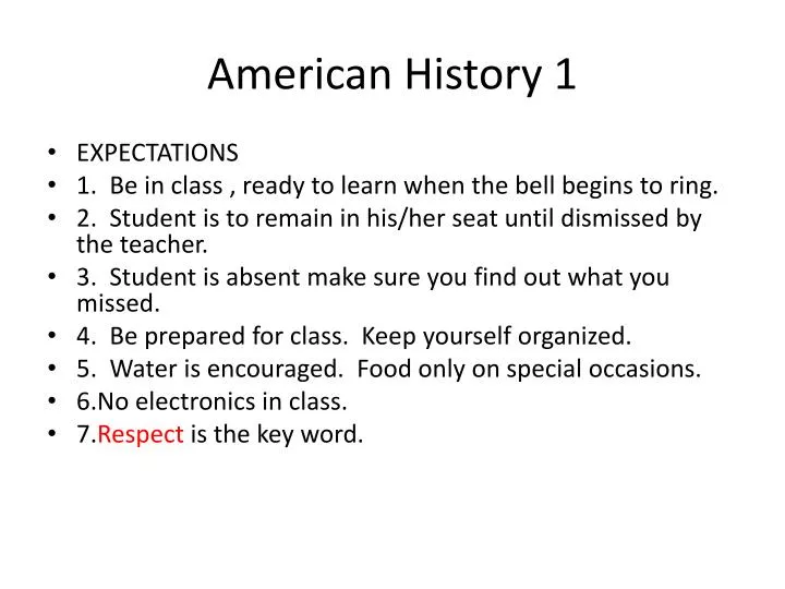 american history 1