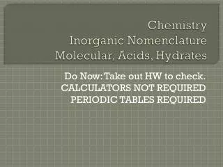 Chemistry Inorganic Nomenclature Molecular, Acids, Hydrates