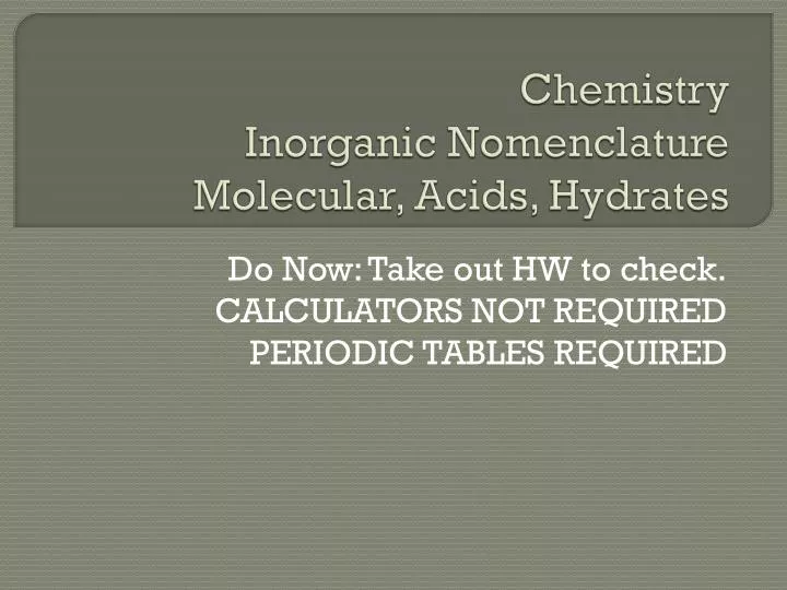 chemistry inorganic nomenclature molecular acids hydrates